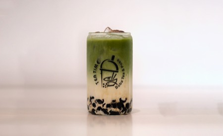 Matcha Latte drink at Tea Time in Waco